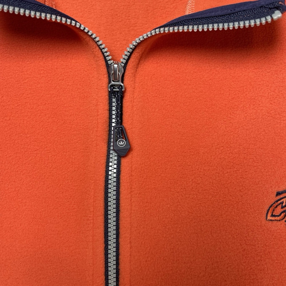Peter Millar Vest Mens Large Orange Fleece Full Zip Mock Neck Golf‎ Crown Logo - Picture 5 of 12